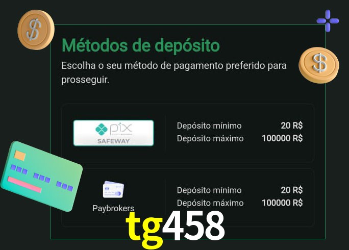 O cassino tg458 oferece uma grande variedade de métodos de pagamento
